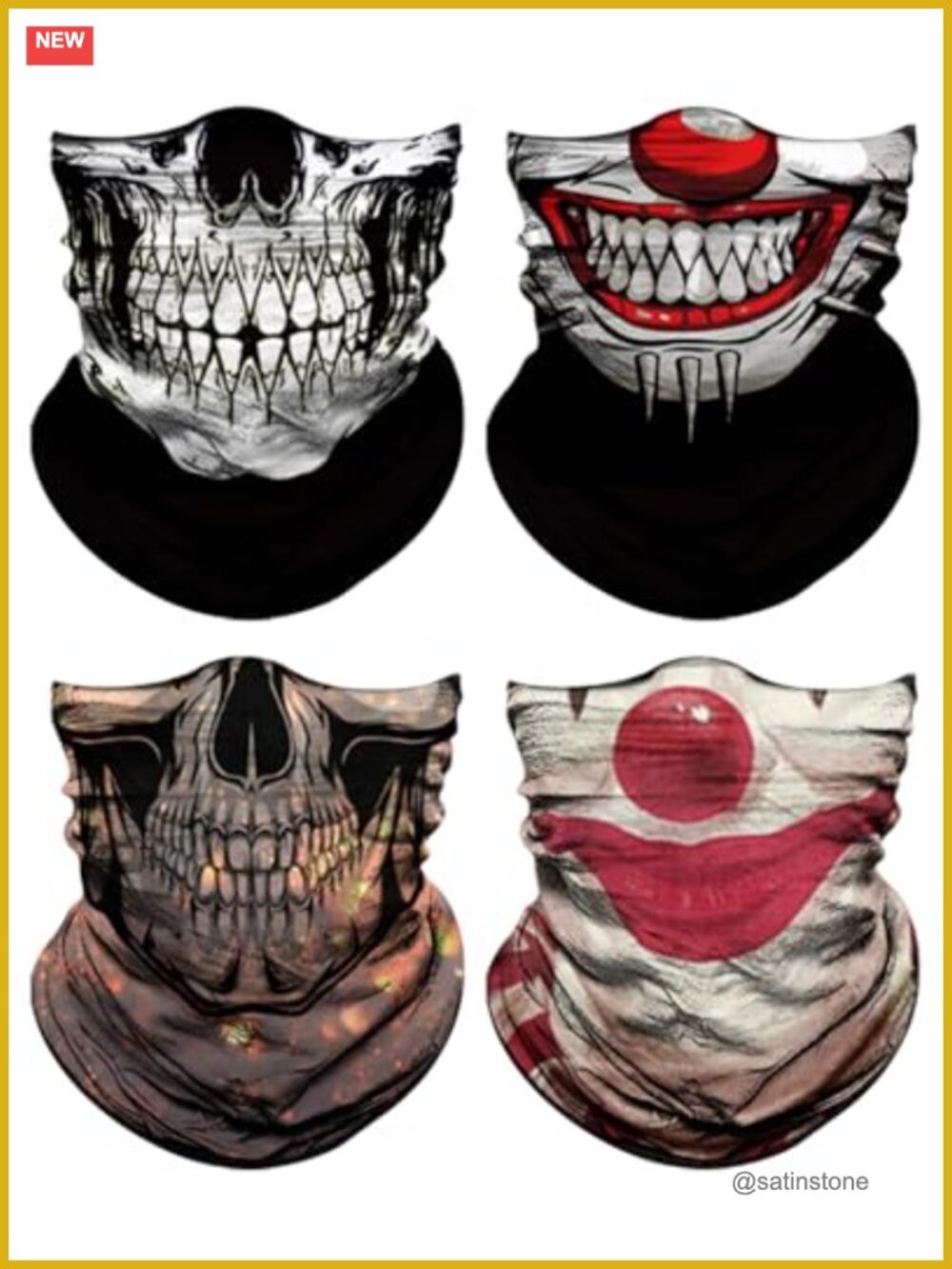 4 Pack Neck Gaiter Face Mask Balaclava Head Wrap for Men Women Outdoor Sports